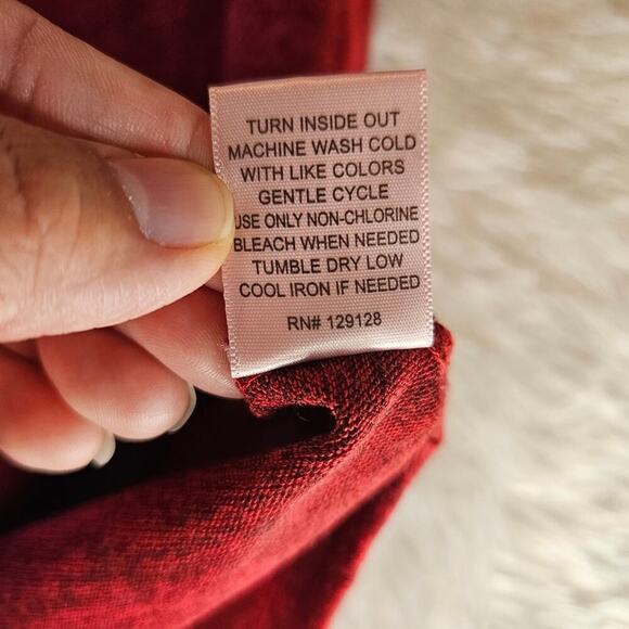 2/$30 Always Indigo Red and Black Heathered Sweater Knit Top Size 3X - Picture 7 of 9